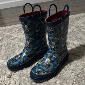 Kids' Blue Monster Truck Rain Boots